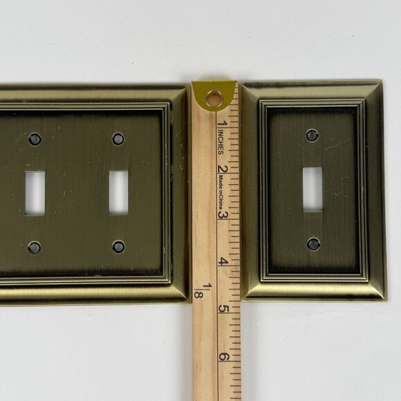 Outlet Box Cover Plate State Star Corp UL Antique Brushed Brass Finish Set of 2 - Picture 7 of 7